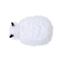 Massy Yak Kids Ottoman, White Fur Plush Cushions, Light Brown Legs, 27 Inch -BM321679