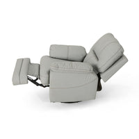 Power Recliner Chair with Swivel, USB Port, Light Gray Faux Leather -BM321691