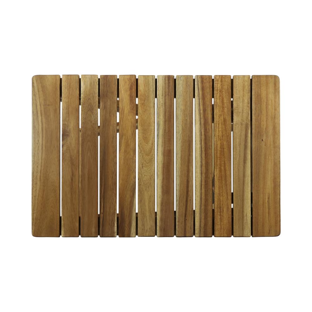 Kyre Outdoor Side Table, Foldable Slatted 23 Inch, Brown Acacia Wood -BM321693