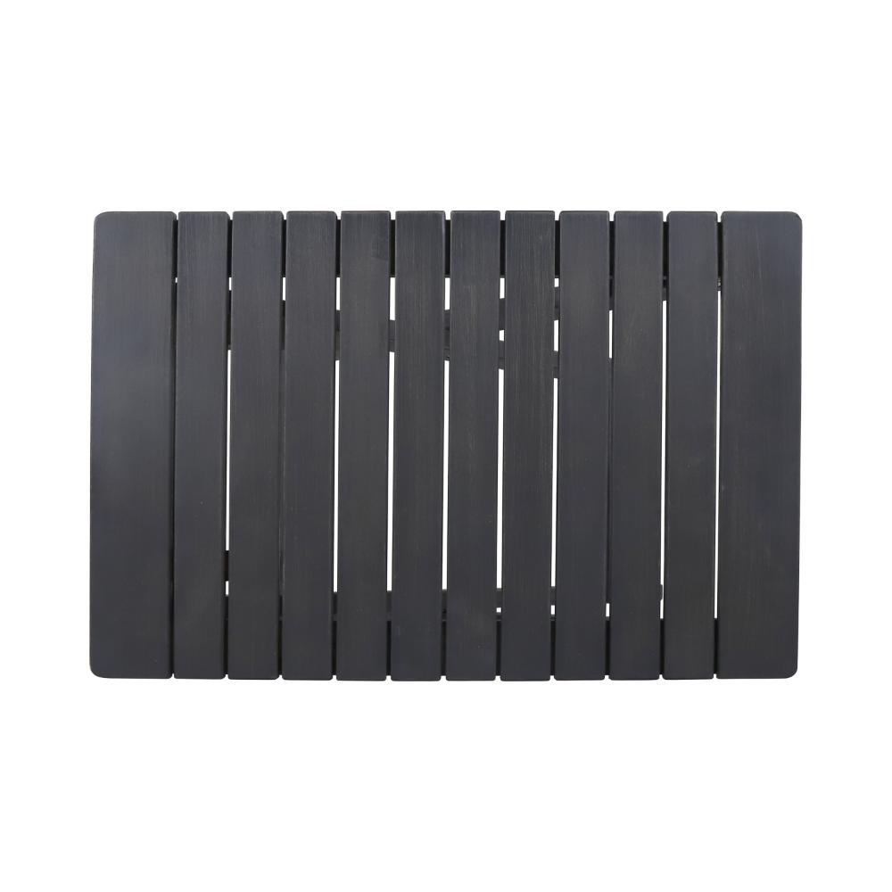 Kyre Outdoor Side Table, Foldable Slatted 23 Inch, Dark Gray Acacia Wood -BM321694