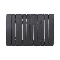 Kyre Outdoor Side Table, Foldable Slatted 23 Inch, Dark Gray Acacia Wood -BM321694