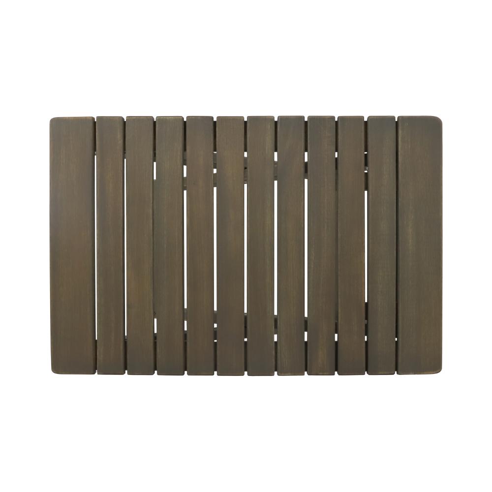 Kyre Outdoor Side Table, Foldable Slatted 23 Inch, Neutral Gray Acacia Wood -BM321696