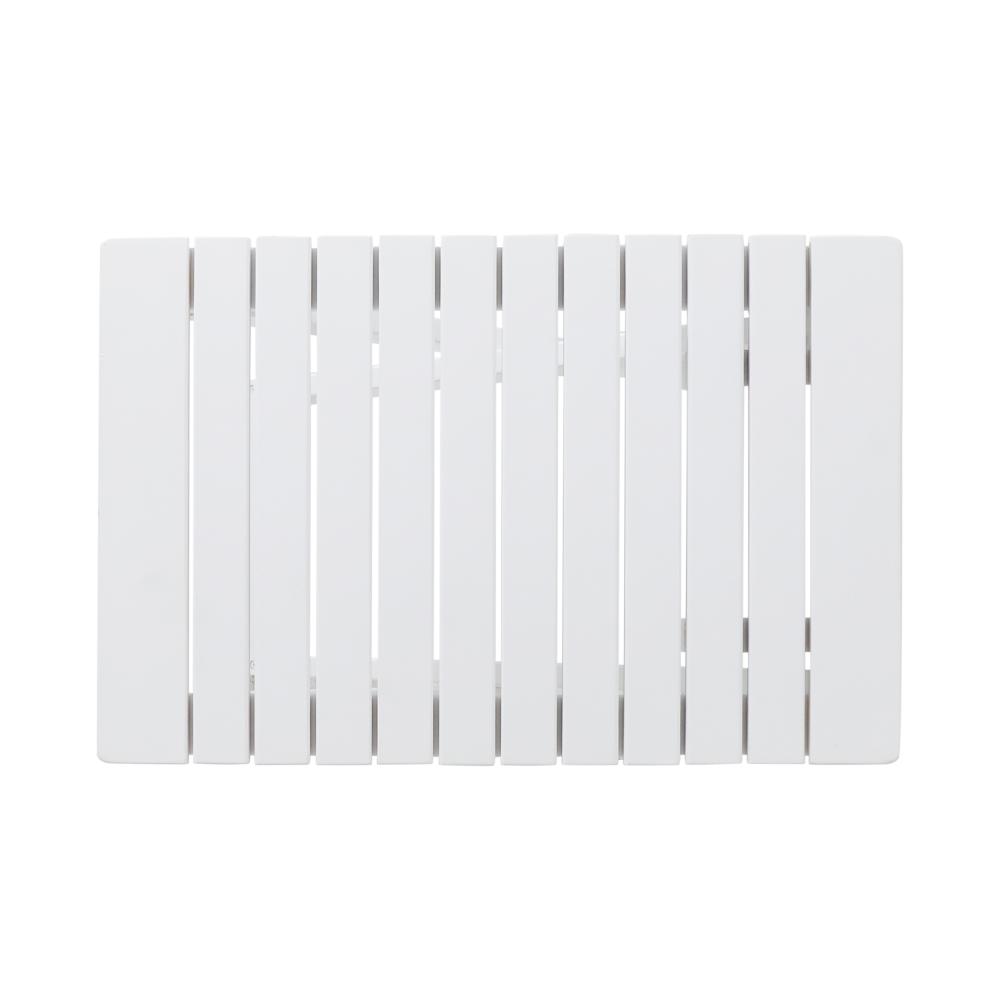Kyre Outdoor Side Table, Foldable Slatted 23 Inch, White Acacia Wood -BM321697