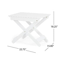 Kyre Outdoor Side Table, Foldable Slatted 23 Inch, White Acacia Wood -BM321697