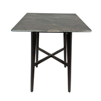 Bar Height Table, Laminate Paladina Marble Top, 42 Inch, Rubberwood, Black -BM321709