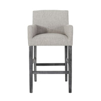 Counter Height Chair Set of 2, H-Frame Base, Rubberwood, Light Gray Fabric -BM321710