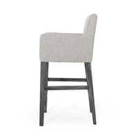 Counter Height Chair Set of 2, H-Frame Base, Rubberwood, Light Gray Fabric -BM321710