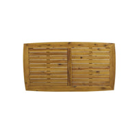 Outdoor Rectangular Coffee Table, Slatted Panels, Natural Brown Acacia Wood -BM321711