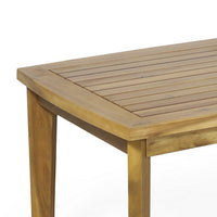 Outdoor Rectangular Coffee Table, Slatted Panels, Natural Brown Acacia Wood -BM321711