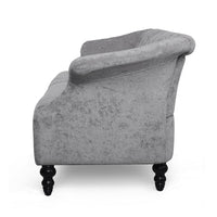 Kyle Sofa, 75 Inch, Classic Turned Wood Legs, Button Tufted Light Gray -BM321714