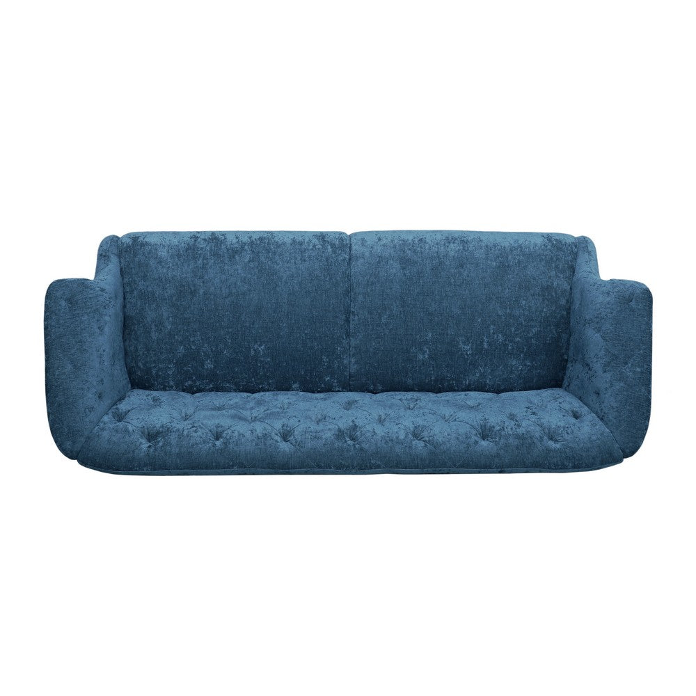 Kyle Sofa, 75 Inch, Classic Turned Wood Legs, Button Tufted Light Blue -BM321715