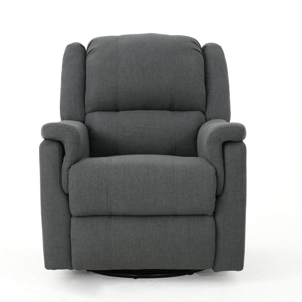 Zune Manual Glider Recliner Chair, Swivel Ergonomic Design, Charcoal Gray -BM321742