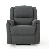 Zune Manual Glider Recliner Chair, Swivel Ergonomic Design, Charcoal Gray -BM321742