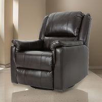 Zune Manual Glider Recliner Chair, Swivel Ergonomic, Brown Faux Leather -BM321743