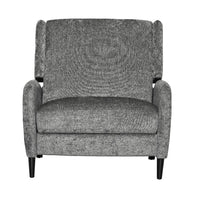 Howie Pushback Manual Recliner Chair, Dark Brown Wood, Textured Gray -BM321760