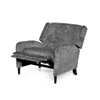 Howie Pushback Manual Recliner Chair, Dark Brown Wood, Textured Gray -BM321760