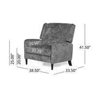 Howie Pushback Manual Recliner Chair, Dark Brown Wood, Textured Gray -BM321760