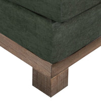 Sama Modular Armless Chair, Back Pillow, Solid Wood, Dark Olive Green -BM323286