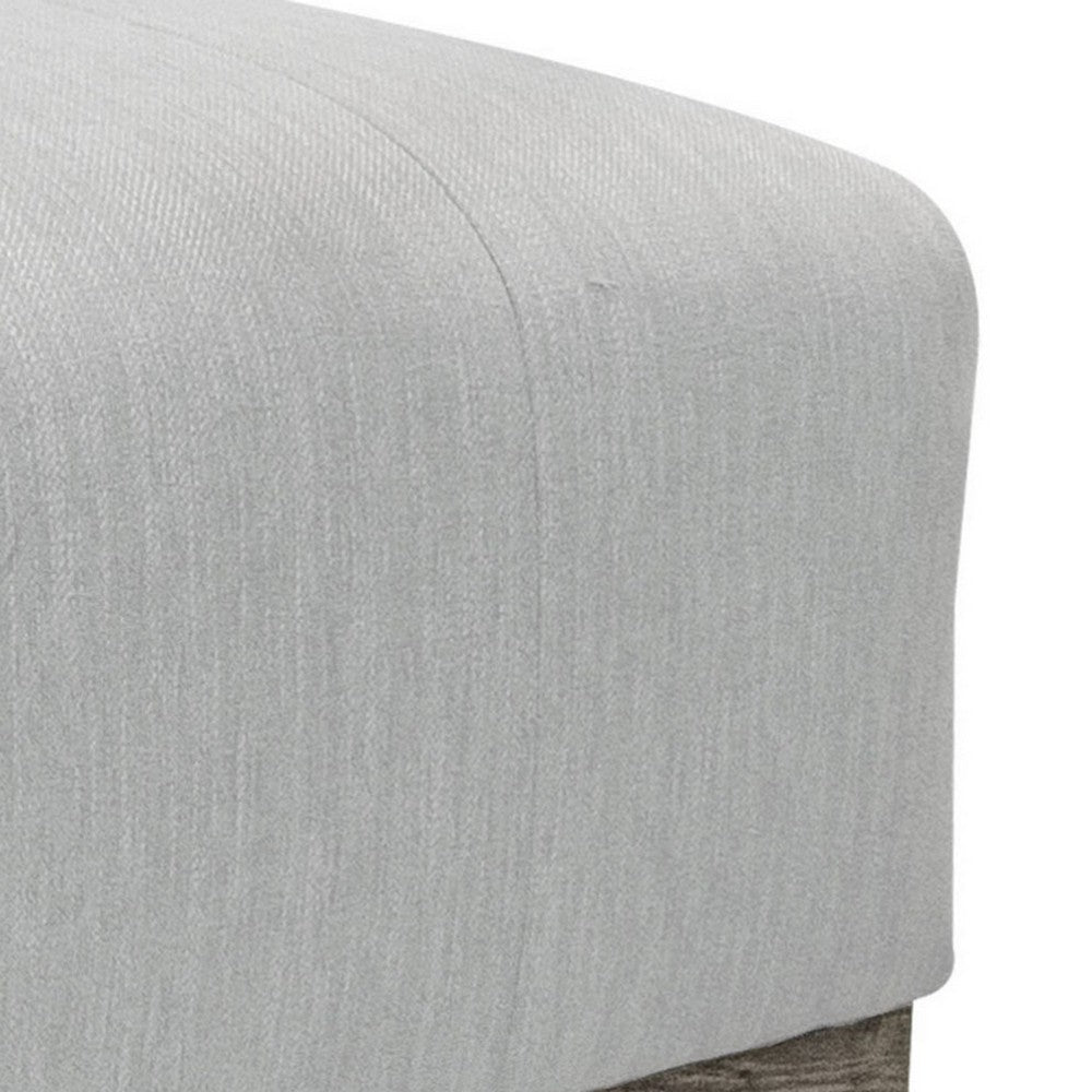 Sama Ottoman, 28 Inch, Compact, Pine Wood, 28 Inch, White Polyester -BM323304