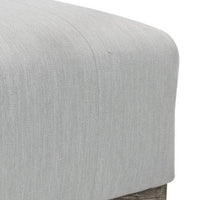 Sama Ottoman, 28 Inch, Compact, Pine Wood, 28 Inch, White Polyester -BM323304