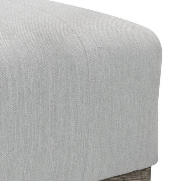 Sama Ottoman, 28 Inch, Compact, Pine Wood, 28 Inch, White Polyester -BM323304