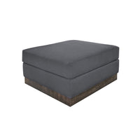 Jeni Ottoman, Modern 39 Inch, Corner Blocks, Solid Wood, Gray Polyester -BM323329