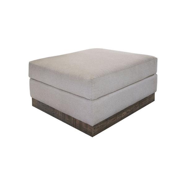 Jeni Ottoman, Modern 39 Inch, Corner Blocks, Solid Wood, Gray Polyester -BM323330