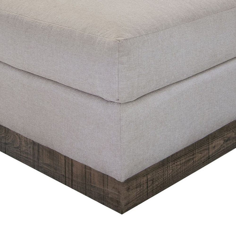 Jeni Ottoman, Modern 39 Inch, Corner Blocks, Solid Wood, Gray Polyester -BM323330