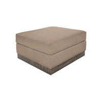 Jeni Ottoman, Modern 39 Inch, Corner Blocks, Solid Wood, Brown Polyester -BM323331