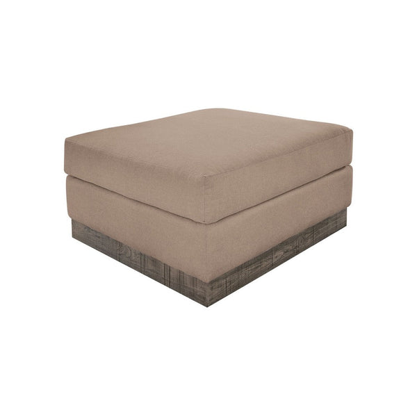 Jeni Ottoman, Modern 39 Inch, Corner Blocks, Solid Wood, Brown Polyester -BM323331