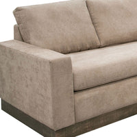 Jeni Ottoman, Modern 39 Inch, Corner Blocks, Solid Wood, Brown Polyester -BM323331