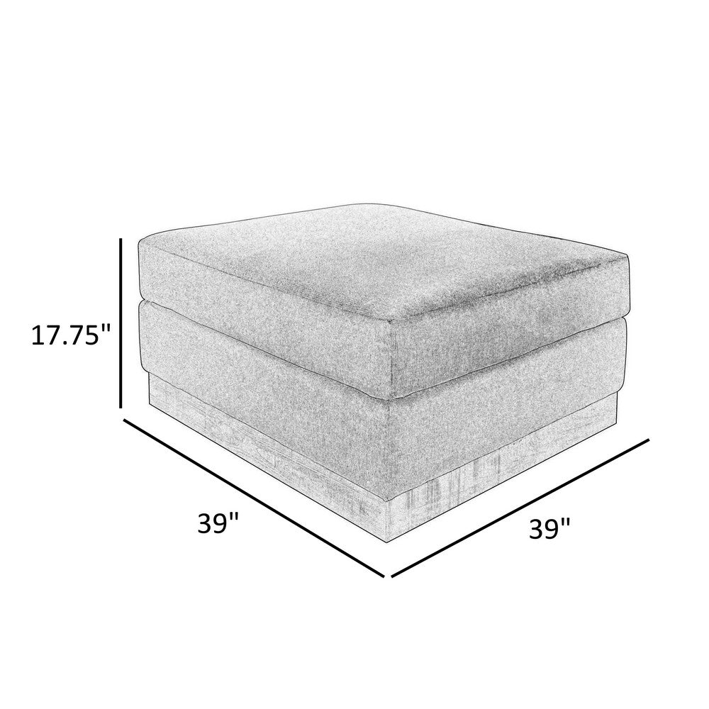 Jeni Ottoman, Modern 39 Inch, Corner Blocks, Solid Wood, Brown Polyester -BM323331
