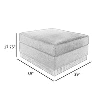 Jeni Ottoman, Modern 39 Inch, Corner Blocks, Solid Wood, Brown Polyester -BM323331