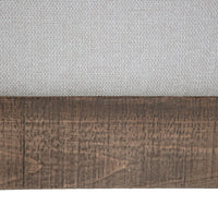 Jeni Ottoman, Modern 39 Inch, Corner Blocks, Solid Wood, Beige Polyester -BM323332