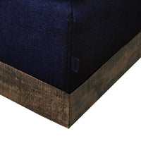 Jeni Ottoman, Modern 39 Inch, Corner Blocks, Solid Wood, Blue Polyester -BM323333