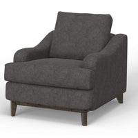Alfi Accent Chair, Classic Details, 41 Inch, Solid Wood, Gray Polyester -BM323335