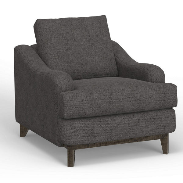 Alfi Accent Chair, Classic Details, 41 Inch, Solid Wood, Gray Polyester -BM323335
