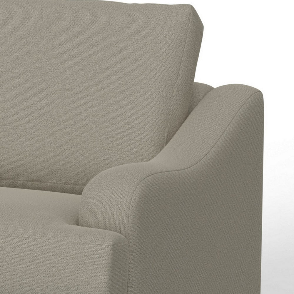 Alfi Accent Chair, Classic, 41 Inch, Solid Wood, Almond Gray Polyester -BM323336