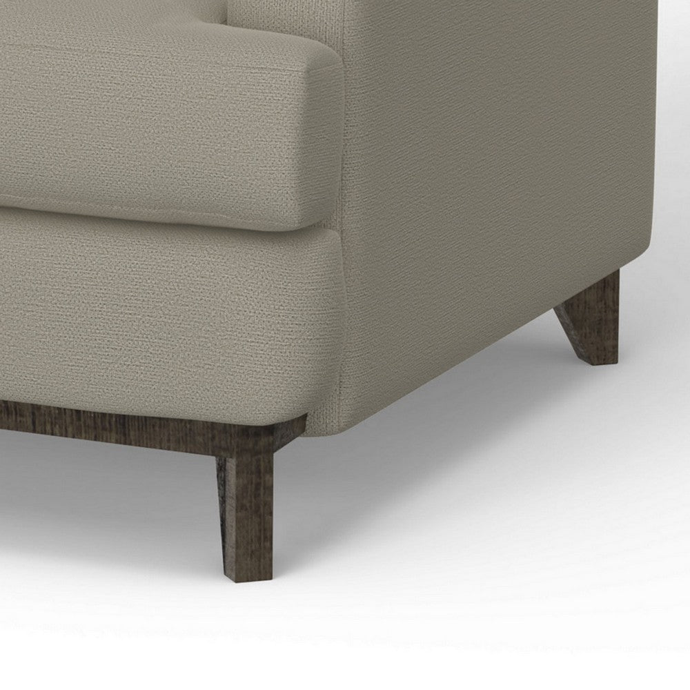 Alfi Accent Chair, Classic, 41 Inch, Solid Wood, Almond Gray Polyester -BM323336
