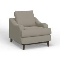 Alfi Accent Chair, Classic, 41 Inch, Solid Wood, Almond Gray Polyester -BM323336