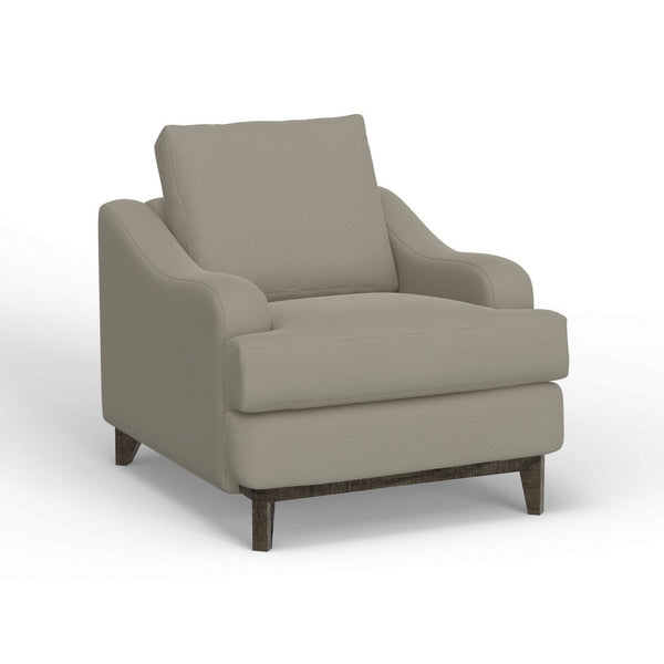 Alfi Accent Chair, Classic, 41 Inch, Solid Wood, Almond Gray Polyester -BM323336