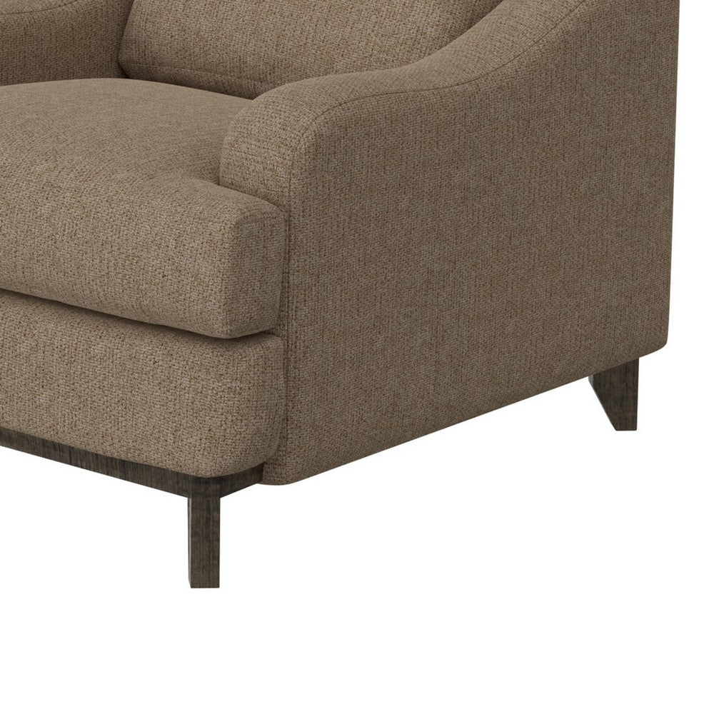 Alfi Accent Chair, Classic Details, 41 Inch Solid Wood, Brown Polyester -BM323337