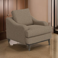 Alfi Accent Chair, Classic Details, 41 Inch Solid Wood, Brown Polyester -BM323337