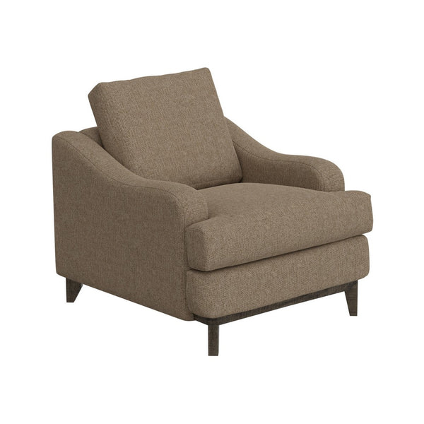 Alfi Accent Chair, Classic Details, 41 Inch Solid Wood, Brown Polyester -BM323337