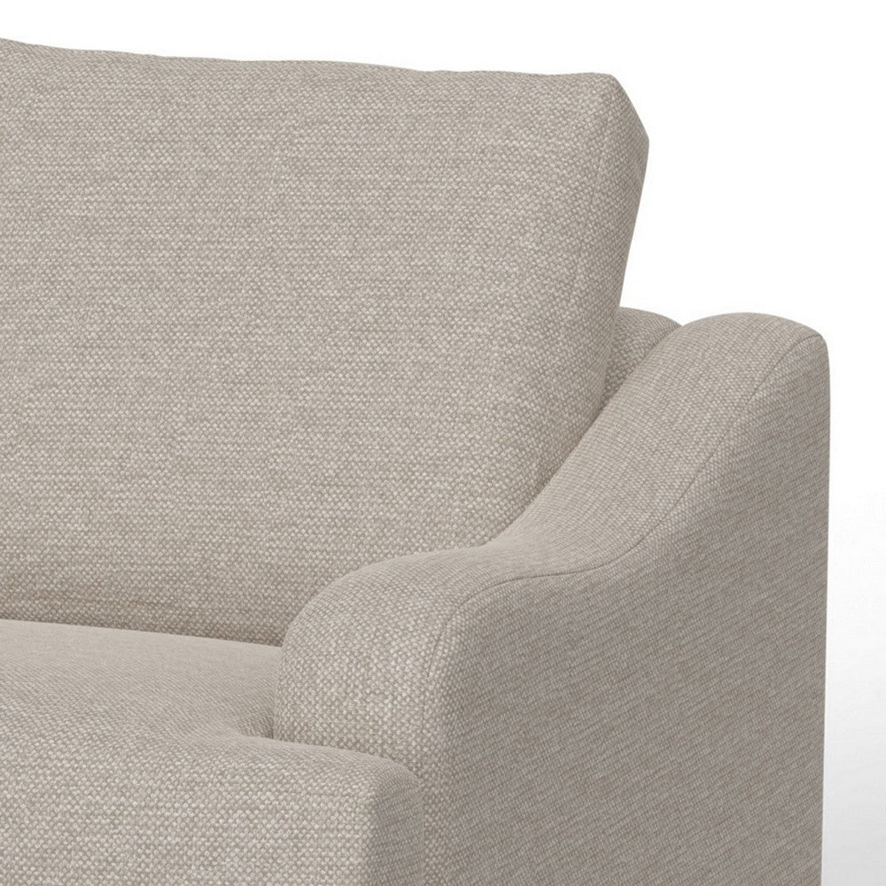 Alfi Accent Chair, Classic Details, 41 Inch Solid Wood, Beige Polyester -BM323338