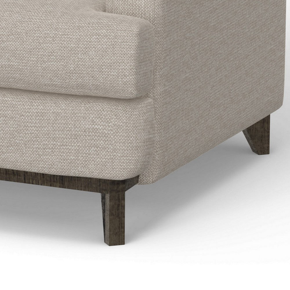 Alfi Accent Chair, Classic Details, 41 Inch Solid Wood, Beige Polyester -BM323338