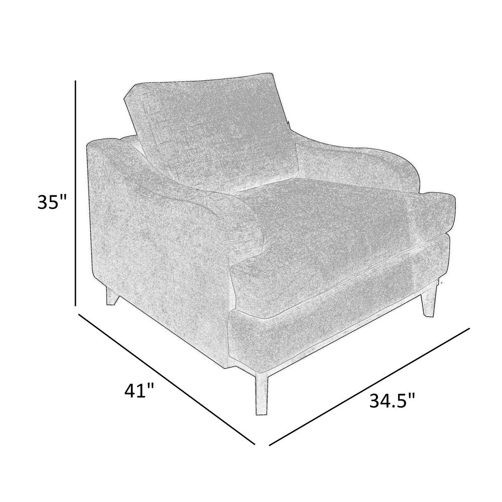 Alfi Accent Chair, Classic Details, 41 Inch Solid Wood, Beige Polyester -BM323338