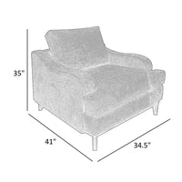 Alfi Accent Chair, Classic Details, 41 Inch Solid Wood, Beige Polyester -BM323338