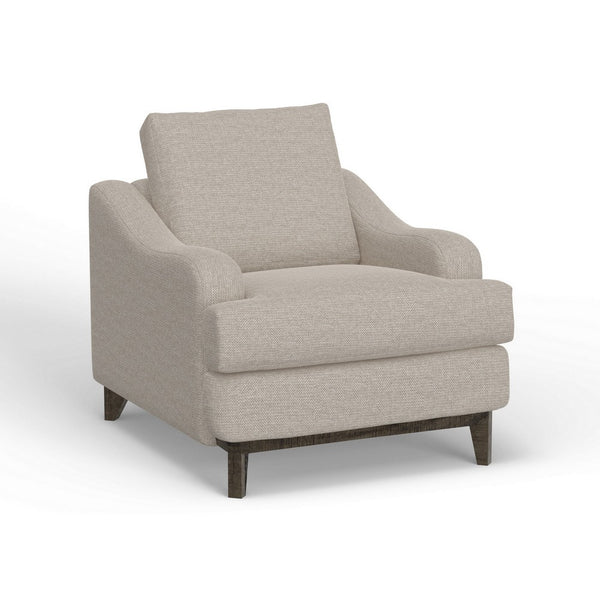 Alfi Accent Chair, Classic Details, 41 Inch Solid Wood, Beige Polyester -BM323338