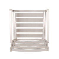 Niko Outdoor Dining Chair Set of 2, Open Slat Design, Metal, Silver Finish -BM323365